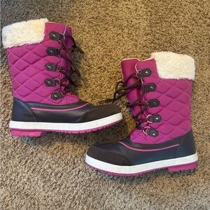 JustFab Women's Lace Up Boots - Pink and Black